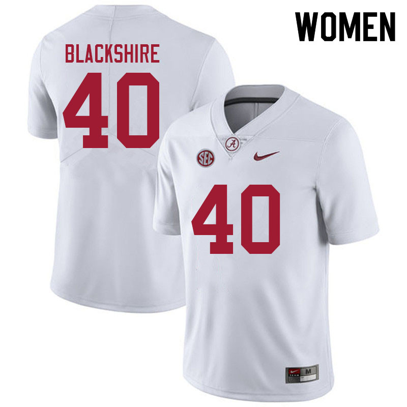 Alabama Crimson Tide Women's Kendrick Blackshire #40 White NCAA Nike Authentic Stitched 2021 College Football Jersey RN16C30KQ